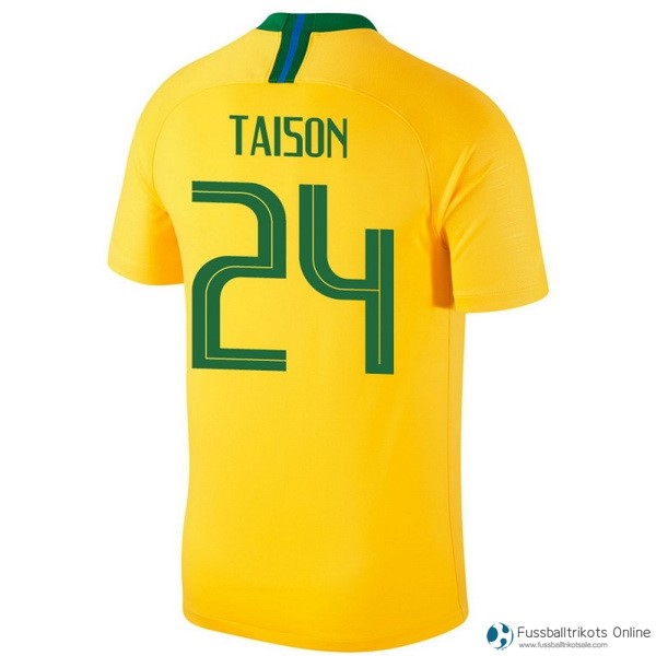 Brasilien Trikot Heim Taison 2018 Gelb Fussballtrikots Günstig